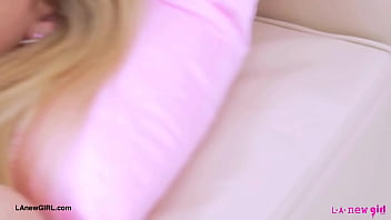 Radiant blonde model naked close up