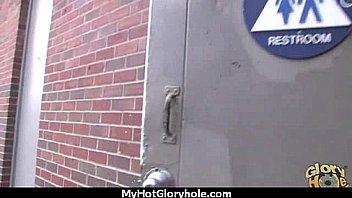 Sexy ebony enjoying gloryhole 17