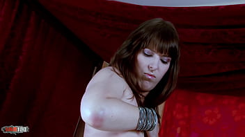 Lovely brunette allya getting naked on the bed