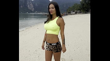 Beautiful monika fox in green top in tropics free