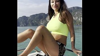 Beautiful monika fox in green top in tropics free