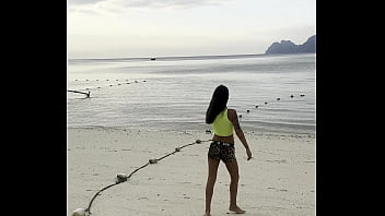 Beautiful monika fox in green top in tropics free