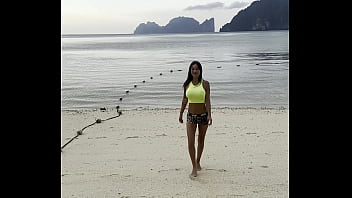 Beautiful monika fox in green top in tropics free