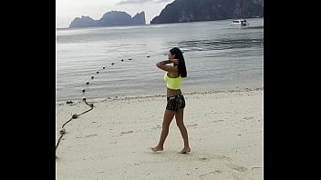 Beautiful monika fox in green top in tropics free