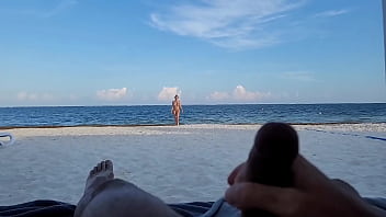 Beach perv gets a taste of his own medicine and gives me his cum