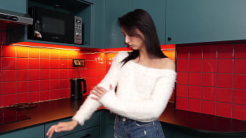 Kitchen sex tape with my new stunning beauty