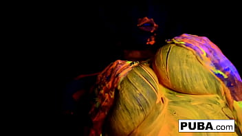 Busty babe fucks herself