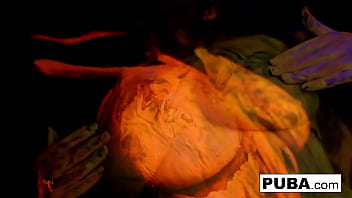 Busty babe fucks herself