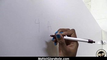 Ebony teen shows off her blowjob skills at gloryhole 21