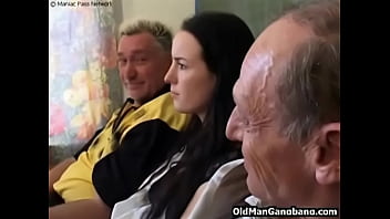 Horny grandpas fuck y slut