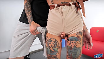 Amazing puffy pussy and perfect tight round ass on this tattooed goddess