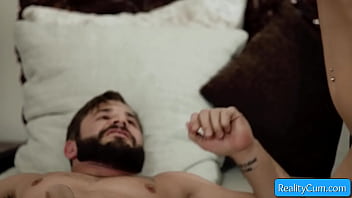 See this sexy busty milf swallowing dick and getting pussy banged hard