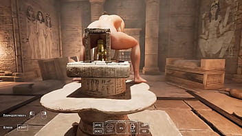 Lara rides a huge dildo she found in an abandoned tomb