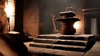 Lara rides a huge dildo she found in an abandoned tomb