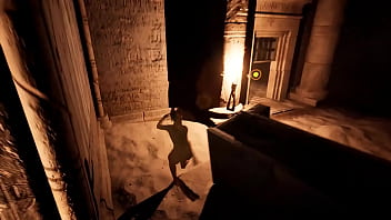 Lara rides a huge dildo she found in an abandoned tomb