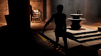 Lara rides a huge dildo she found in an abandoned tomb