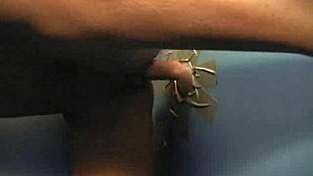 Natural cute black teen tries out gloryhole 7