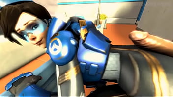 Overwatch tracer teases your cock with her ass