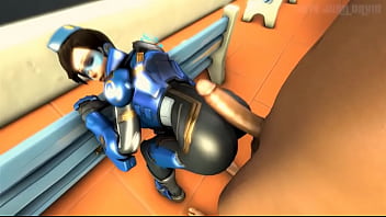 Overwatch tracer teases your cock with her ass