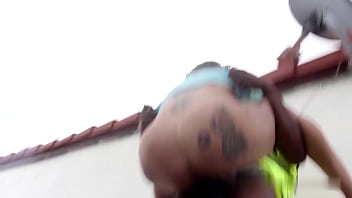 Milf dasani gets estimate for roof then fucks her roofer on top of her family home