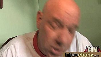 Ebony babe sucks too many white cocks 10