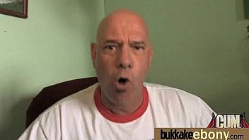 Ebony babe sucks too many white cocks 10