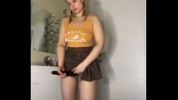 Masturbating with cute bbw