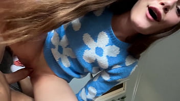 Tiny step daughter gives her pussy to old man