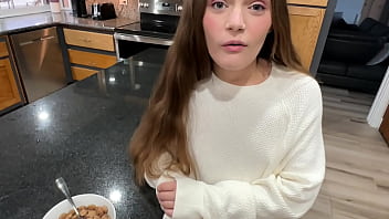 Tiny step daughter gives her pussy to old man