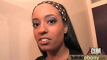 Ebony Cum Slut Hottie Bukkake Party 1 thumbnail