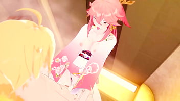 Yae miko takes in so much pleasure in her tight pussy genshin impact sex compilation