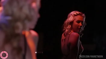 Sexy samantha rone in body stocking fishnets plays with herself