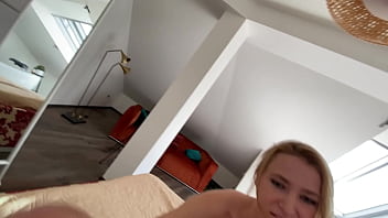 Blonde Russian Babe Amazing Blowjob And Cumeating On Pov thumbnail