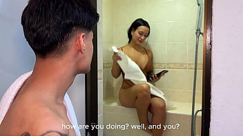 Latina with big tits rides the huge cock of her stepbrother with her big ass latina asks stepbro to fuck her