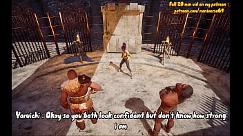 Yoruichi gets fucked by 2 warriors