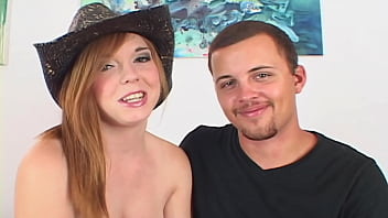 Red rider busty redhead babe gets her tits throat and pink pussy fucked