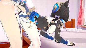 Cipher steals hot cum and puts it in her pussy bank honkai star rail sex