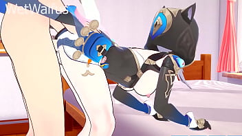 Cipher steals hot cum and puts it in her pussy bank honkai star rail sex