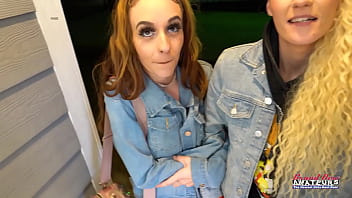 Skinny horny hotties lola and sassy lick their pussies and share a cock