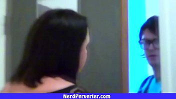 Geek with glasses needs two girls