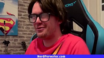 Geek with glasses needs two girls