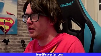 Geek with glasses needs two girls