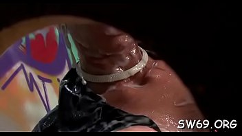 Playgirl rides toy and gets messy