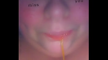 Slut makes herself puke