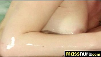 Busty teen gives nuru sex massage 12