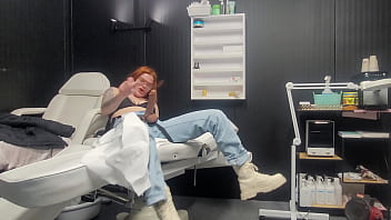 This masseuse just take strapon and fuck this guy pegging cum