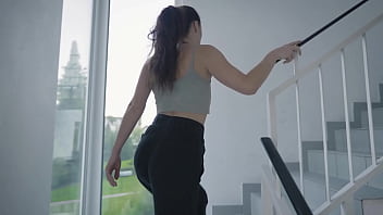 Former catwalk model tanya caught in the stairwell