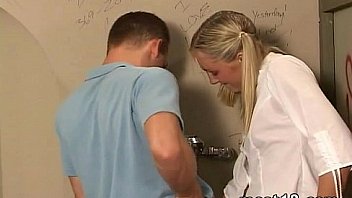 Cute blonde gets a taste of a hard cock