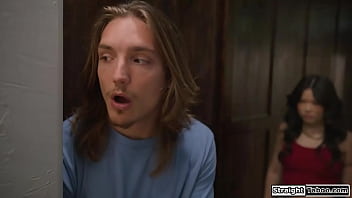 Lulu chu had a crush on her stepbro one day she caught him spying on her mum so she now got him on the leg and made him fuck his petite stepsis