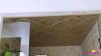 Gorgeous brunette enjoys a sensual bath